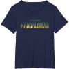 imageStar Wars The Mandalorian Season 3 Logo Grogu Disney TShirtNavy Blue