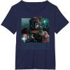 imageStar Wars The Mandalorian Season 3 Paz Vizsla Battles TShirtNavy Blue