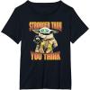 imageStar Wars The Mandalorian Stronger Than You Think Vintage TShirtBlack