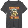 imageStar Wars The Mandalorian Stronger Than You Think Vintage TShirtDark Heather Grey