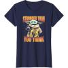 imageStar Wars The Mandalorian Stronger Than You Think Vintage TShirtNavy Blue