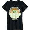 imageStar Wars The Mandalorian The Child Bassinet Portrait TShirtBlack
