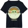 imageStar Wars The Mandalorian The Child Bassinet Portrait TShirtBlack