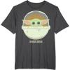imageStar Wars The Mandalorian The Child Bassinet Portrait TShirtDark Heather Grey