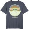 imageStar Wars The Mandalorian The Child Bassinet Portrait TShirtHeather Blue
