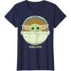 imageStar Wars The Mandalorian The Child Bassinet Portrait TShirtNavy Blue