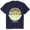 imageStar Wars The Mandalorian The Child Bassinet Portrait TShirtNavy Blue