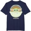 imageStar Wars The Mandalorian The Child Bassinet Portrait TShirtNavy Blue
