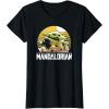 imageStar Wars The Mandalorian The Child Vintage Cartoon Poster TShirtBlack