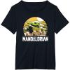 imageStar Wars The Mandalorian The Child Vintage Cartoon Poster TShirtBlack