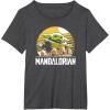 imageStar Wars The Mandalorian The Child Vintage Cartoon Poster TShirtDark Heather Grey
