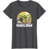 imageStar Wars The Mandalorian The Child Vintage Cartoon Poster TShirtDark Heather Grey
