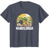 imageStar Wars The Mandalorian The Child Vintage Cartoon Poster TShirtHeather Blue