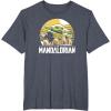 imageStar Wars The Mandalorian The Child Vintage Cartoon Poster TShirtHeather Blue