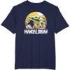 imageStar Wars The Mandalorian The Child Vintage Cartoon Poster TShirtNavy Blue