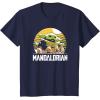 imageStar Wars The Mandalorian The Child Vintage Cartoon Poster TShirtNavy Blue