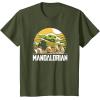imageStar Wars The Mandalorian The Child Vintage Cartoon Poster TShirtOlive Green