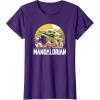 imageStar Wars The Mandalorian The Child Vintage Cartoon Poster TShirtPurple