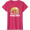 imageStar Wars The Mandalorian The Child Vintage Cartoon Poster TShirtRed Heather