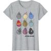 imageStar Wars The Rise of Skywalker BB8 Colorful Fill Poster TShirtHeather Grey