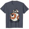 imageStar Wars The Rise of Skywalker BB8 Lighter Doodle TShirtHeather Blue