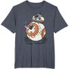 imageStar Wars The Rise of Skywalker BB8 Lighter Doodle TShirtHeather Blue