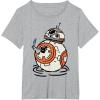 imageStar Wars The Rise of Skywalker BB8 Lighter Doodle TShirtHeather Grey