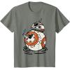 imageStar Wars The Rise of Skywalker BB8 Lighter Doodle TShirtOlive Heather