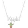 imageDisney Star Wars Grogu Custom Jewelry  14k Flash Plated and Sterling Silver Name Necklace Personalized  Grogu Custom Pendant Choose colorSilver