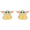 imageDisney Star Wars Jewelry Grogu Stud Earrings and Dangles Sterling SilverGrogu OrangeGreen