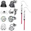 imageStar Wars Jewelry Unisex Adult Stainless Steel Dangle Charm Stud Earrings Set Silver One Size SALES1SWMD