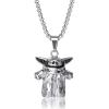 imageStar Wars Stainless Steel Necklaces for Men Character Pendant Designs 22quot Box ChainSilver Grogu