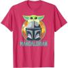 imageStar Wars The Mandalorian Fathers Day Cute Group Portrait TShirtRed Heather