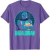 imageStar Wars The Mandalorian Fathers Day Dadalorian Retro TShirtPurple Heather