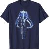 imageStar Wars The Mandalorian Mythosaur Skull Vintage Logo TShirtNavy Blue