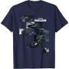 imageStar Wars The Mandalorian Season 3 Grogu BoKatan ampamp Armorer TShirtNavy Blue