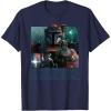 imageStar Wars The Mandalorian Season 3 Paz Vizsla Battles TShirtNavy Blue