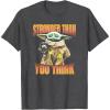 imageStar Wars The Mandalorian Stronger Than You Think Vintage TShirtDark Heather Grey