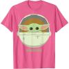 imageStar Wars The Mandalorian The Child Bassinet Portrait TShirtPink Heather