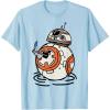 imageStar Wars The Rise of Skywalker BB8 Lighter Doodle TShirtBaby Blue