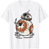 imageStar Wars The Rise of Skywalker BB8 Lighter Doodle TShirtWhite