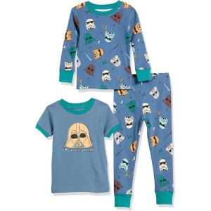 imageAmazon Essentials Disney  Marvel  Star Wars Boys and Toddlers SnugFit Cotton Pajama Sleepwear Sets Multipacks3piece Star Wars Navy Rule the Galaxy Set
