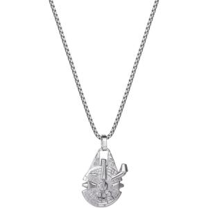 imageDisney Star Wars Millennium Falcon Pendant Stainless Steel 22quot Box Chain