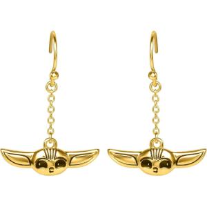 imageDisney Star Wars The Mandalorian The Child Dangle Earrings Official LicenseGolden