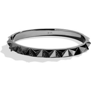 imageJewelili Star Wars Fine Jewelry Dark Armor Womens Bangle 910 CtTw Black Diamonds Silver with Black Rhodium