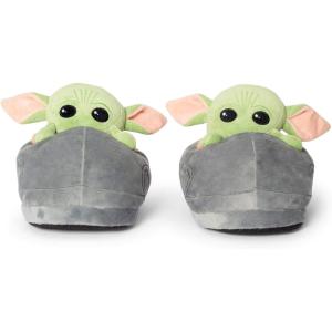 imageRobe Factory LLC Star Wars The Mandalorian Child Grogu 3D Slippers  Baby YodaThemed Soft Plush House Shoe With NonSlip Sole Comfortable Footwear Women KidsGreen