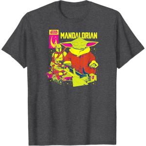 imageStar Wars  The Mandalorian Comic Cover TShirtDark Heather Grey
