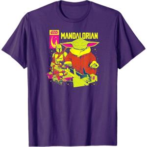 imageStar Wars  The Mandalorian Comic Cover TShirtPurple