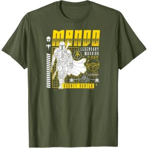 imageStar Wars  The Mandalorian Dark Digital TShirtOlive Green