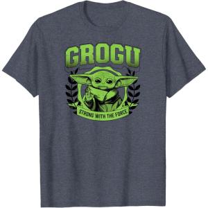 imageStar Wars  The Mandalorian Grogu Collegiate TShirtHeather Blue